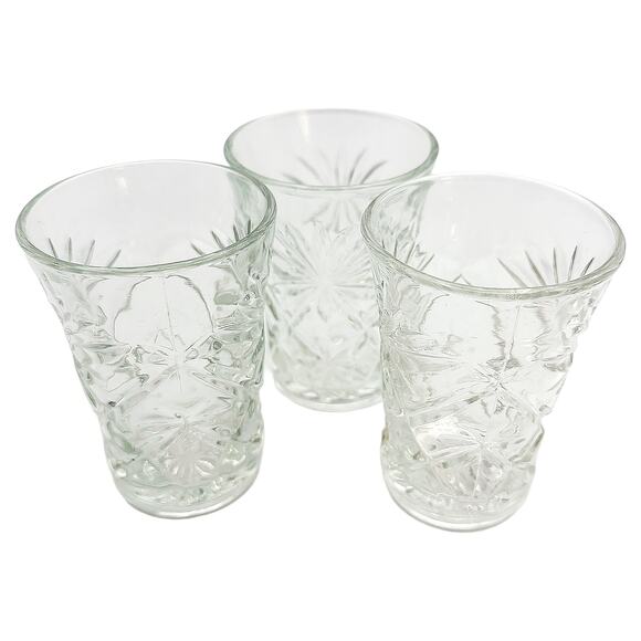 Vintage Anchor Hocking Prescut 3-Piece Set of Clear Pineapple Pattern Glasses - Picture 8 of 8